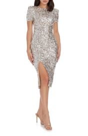 Dress the Population Natasha Sequin Sheath Midi Dress at Nordstrom