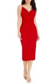 Dress the Population Nikki Cowl Neck Cocktail Midi Dress at Nordstrom