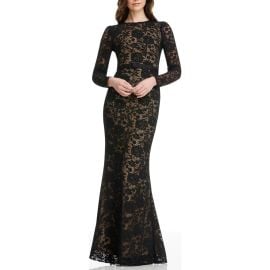 Dress the Population Tamra Floral Lace Long Sleeve Mermaid Gown at Nordstrom