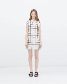 Dress with Contrasting Collar at Zara