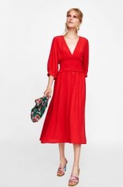 Dress with Elastic Waistband by Zara at Zara