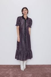 Dress with Metallic Thread by Zara at Zara