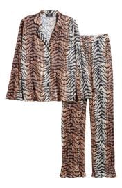 Dressed in Lala Tiger Long Sleeve Pliss Top Pants Set at Nordstrom