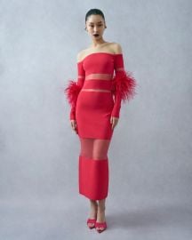 Dresses Luxury Satin Maxi amp Feather Dresses LAPOINTE at Lapointe