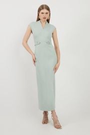 Dresses Ponte Belted Jersey Midi Dress KarenMillen at Karen Millen