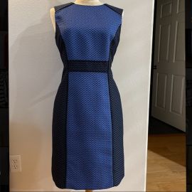 Dresses Tahari Blue And Black Midi Dress Size 8 Poshmark at Poshmark