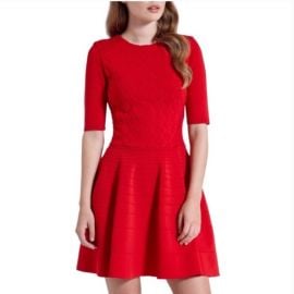 Dresses Ted Baker Red Sanvie Knit Textured Crewneck Skater Dressnew Poshmark at Poshmark