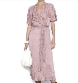 WornOnTV: Rachel’s pink wrinkled wrap dress on Extra | Rachel Lindsay ...