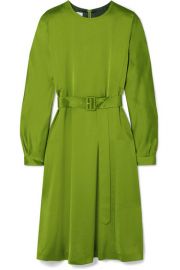 Dries Van Noten - Dicina belted satin midi dress at Net A Porter