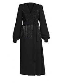 Dries Van Noten - Embellished V-Neck Midi Dress at Saks Fifth Avenue