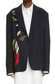 Dries Van Noten Bird Scarf Print Oversize Blazer at Nordstrom