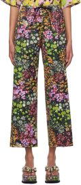 Dries Van Noten Black Floral Trousers at Ssense