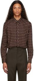 Dries Van Noten Burgundy Printed Shirt at Ssense