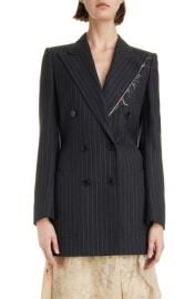 Dries Van Noten Bylee Pinstripe Wool Blend Jacket at Nordstrom