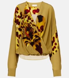 Dries Van Noten Camiel Draped Flower Print Blouse at Mytheresa