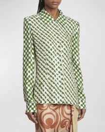 Dries Van Noten Carsies Embellished Button-Front Shirt at Neiman Marcus