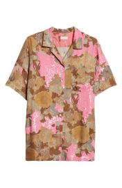 Dries Van Noten Clive Floral Sequin Short Sleeve Button-Up Shirt at Nordstrom