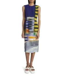 Dries Van Noten Delavina Blur-Print Midi Dress at Neiman Marcus