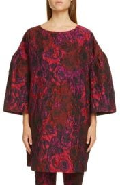 Dries Van Noten Delko Rose Bell Sleeve Cloque Shift Dress at Nordstrom