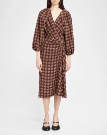 Dries Van Noten Divani Printed Silk Midi Dress at Neiman Marcus