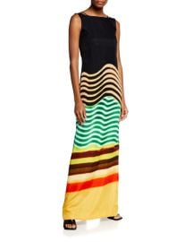 Dries Van Noten Dobson Panel-Printed Twill Maxi Dress at Neiman Marcus