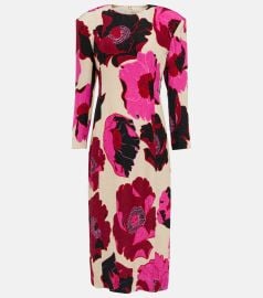 Dries Van Noten Floral jacquard midi dress at Mytheresa