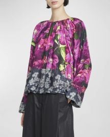 Dries Van Noten Heras Floral Blouse at Neiman Marcus