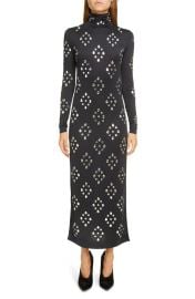 Dries Van Noten Hetar Crystal Embellished Long Sleeve Jersey Dress at Nordstrom