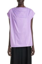 Dries Van Noten Hotan Cowl Neck Cap Sleeve Jersey Top at Nordstrom