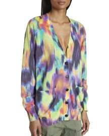 Dries Van Noten Jennefer Abstract-Print Cardigan at Neiman Marcus