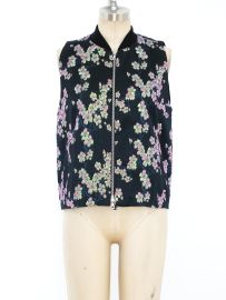 Dries Van Noten Metallic Cherry Blossom Brocade Vest at Arcadeshops