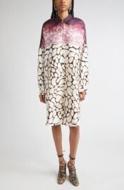 Dries Van Noten Mixed Print Oversize Silk Shirtdress at Nordstrom