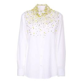 Dries Van Noten Pearl Embellished Button Up Shirt at Cettire