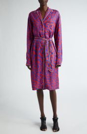 Dries Van Noten Print Long Sleeve Shirtdress at Nordstrom