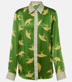 Dries Van Noten Printed silk blend satin shirt at Mytheresa