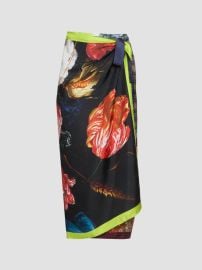 Dries Van Noten Scarfy Patchwork-Print Silk Midi Wrap Skirt | Saks Fifth Avenue at Saks Fifth Avenue