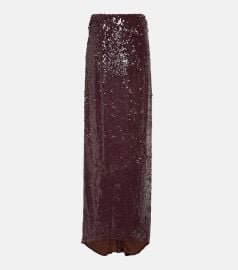 Dries Van Noten Sequined jersey maxi skirt at Mytheresa