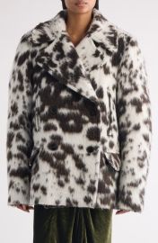 Dries Van Noten Vafel Cow Print Faux Fur Jacket at Nordstrom