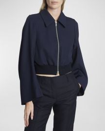 Dries Van Noten Volendo Collared Crop Bomber Jacket at Neiman Marcus