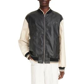 Dries Van Noten Volker Coated Linen Bomber Jacket at Nordstrom