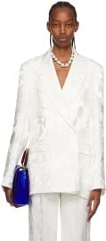 Dries Van Noten White Jacquard Blazer SSENSE at Ssense