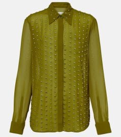 Dries van Noten Chowy studded semi sheer shirt at Mytheresa