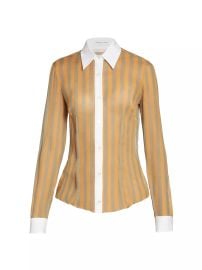 Dries van Noten Claudio Striped Silk Cotton Top at Saks Fifth Avenue