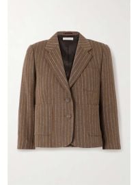 Dries van Noten Cropped Striped Linen blend Blazer at Net a Porter