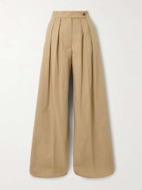 Dries van Noten Pleated Cotton Twill Wide Leg Pants at Net a Porter