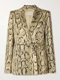 Dries van Noten Snakeskin Print Double Breasted Button Front Jacket at Net a Porter