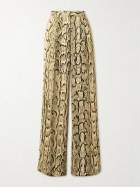 Dries van Noten Snakeskin Print Wide Leg Pants at Net a Porter