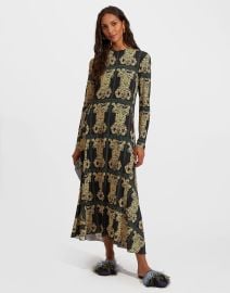 Drifter Dress in Tiger Tiles Black for Women La DoubleJ US at LA Double J