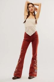 Driftwood Farrah Embroidered Flare Jeans6 at Free People