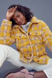 Driftwood Ryan Plaid Sherpa Shirt Jacket at Anthropologie